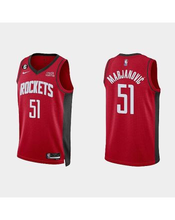 Houston Rockets 51 Boban Marjanovic 2022-23 Icon Edition Red Men Jersey