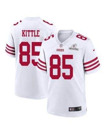 George Kittle 85 San Francisco 49ers 2024 Divisional Patch Game Men Jersey - White