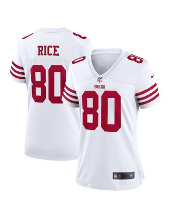 Jerry Rice 80 San Francisco 49ers Women Retired Game Jersey - White