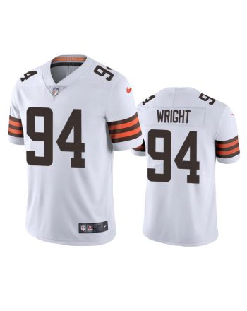 Alex Wright 94 Cleveland Browns White Vapor Limited Jersey