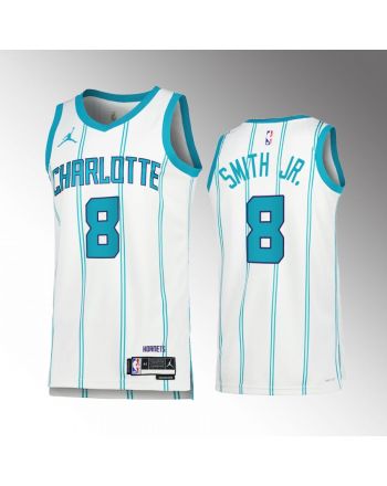 Dennis Smith Jr. 8 Charlotte Hornets White Jersey 2022-23 Association Edition Swingman