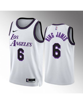 LeBron James King James 6 Los Angeles Lakers White Jersey City