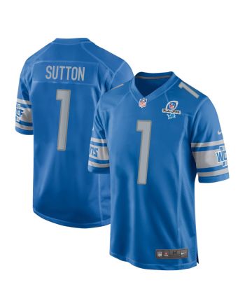 Cameron Sutton 1 Detroit Lions 2023 Playoffs Patch Game Men Jersey - Blue