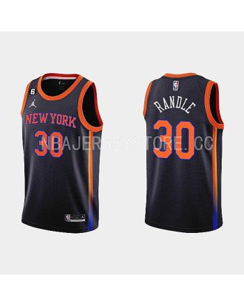 New York Knicks 30 Julius Randle 2022-23 Statement Edition Black Men Jersey