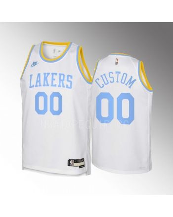 Custom 00 Los Angeles Lakers 2022-23 Classic Edition White Youth Jersey - Swingman