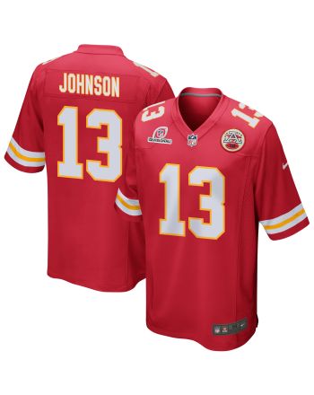 Nazeeh Johnson 13 Kansas City Chiefs 2024 Divisional Patch Game Men Jersey - Red