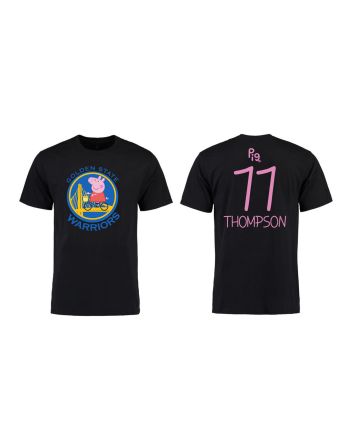 Klay Thompson 11 Golden State Warriors Pig Print T-Shirt - Black