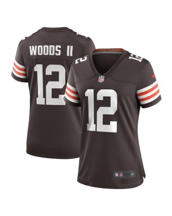 Michael Woods II 12 Cleveland Browns Women's Game Jersey - Brown