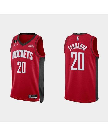 Houston Rockets 20 Bruno Fernando 2022-23 Icon Edition Red Men Jersey