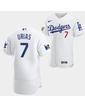 Los Angeles Dodgers Julio Urias White Jersey 7 Jackie Robinson 75th Anniversary 2022-23 Uniform