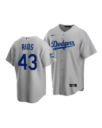 Men's Los Angeles Dodgers Edwin Rios 43 2020 World Series Champions Gray Alternate Jersey