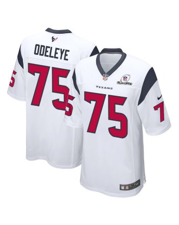 Adedayo Odeleye 75 Houston Texans 2023 Playoffs Patch Game Men Jersey - White