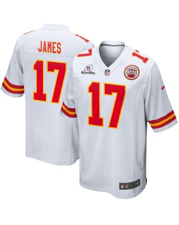 Richie James 17 Kansas City Chiefs 2023 Playoffs Patch Game Men Jersey - White