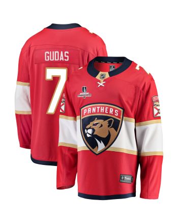 Florida Panthers Radko Gudas 7 Home 2023 Stanley Cup Champions Breakaway Men Jersey - Red