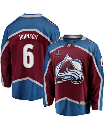 Erik Johnson 6 Colorado Avalanche Stanley Cup 2023 Playoffs Patch Home Breakaway Men Jersey - Burgundy