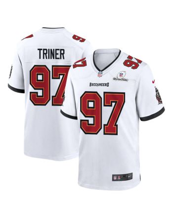 Zach Triner 97 Tampa Bay Buccaneers 2024 Divisional Patch Game Men Jersey - White