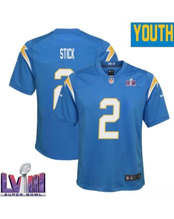 Easton Stick 2 Los Angeles Chargers Super Bowl LVIII YOUTH Home Game Jersey - Powder Blue