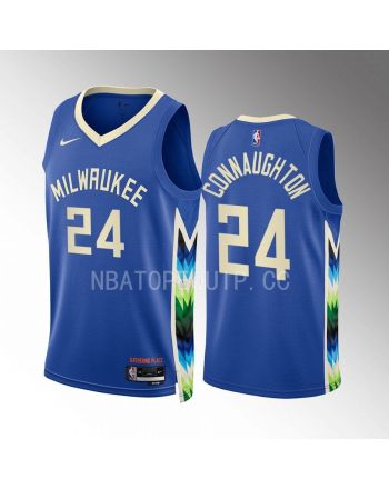 Pat Connaughton 24 2022-23 Milwaukee Bucks Blue City Edition Jersey Swingman