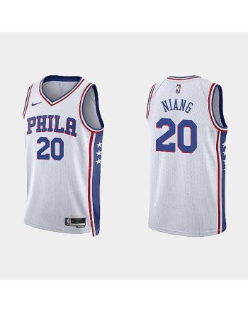 Philadelphia 76ers Georges Niang 20 2022-23 Association Edition White Men Jersey Swingman