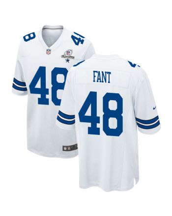 Princeton Fant 48 Dallas Cowboys 2023 Playoffs Patch Game Men Jersey - White