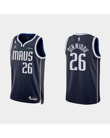 Dallas Mavericks 26 Spencer Dinwiddie 2022-23 Statement Edition Navy Men Jersey