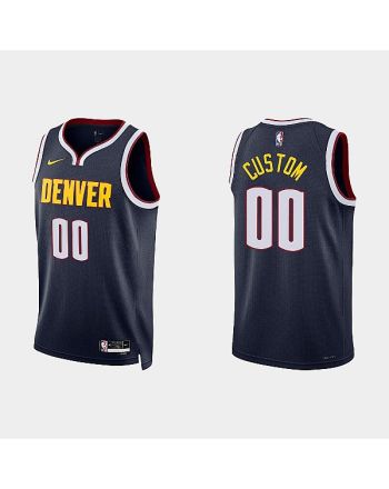 Denver Nuggets 00 Custom 2022-23 Icon Edition Navy Men Jersey