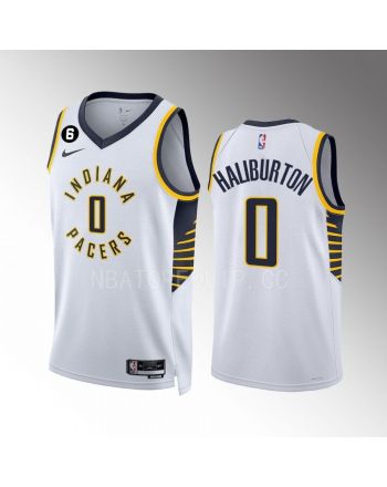 Tyrese Haliburton 0 Indiana Pacers White Association Edition 2022-23 Men Jersey Swingman