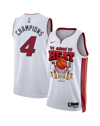 Miami Heat 4th Champions Red Hot Redemption 2023 Swingman Jersey - White