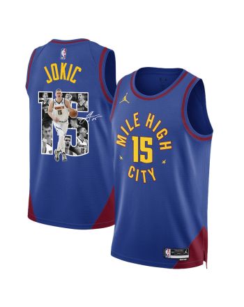 Nikola Jokic 15 Denver Nuggets Unpredictable Superstar 2023 NBA Champions Swingman Jersey - Blue