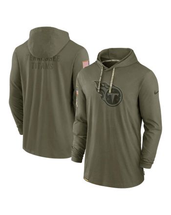 Men Tennessee Titans 2022 Salute to Service Tonal Pullover Hoodie - Olive