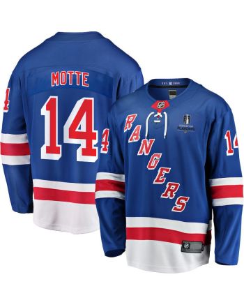 Tyler Motte 14 New York Rangers Stanley Cup 2023 Playoffs Patch Home Breakaway Men Jersey - Blue