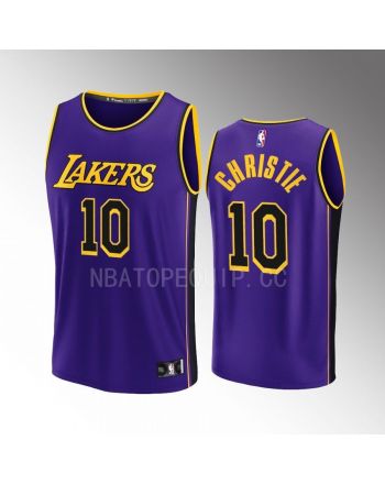 Los Angeles Lakers 10 Max Christie Statement Men Jersey 2022-23 Fast Break Purple