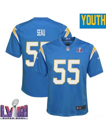 Junior Seau 55 Los Angeles Chargers Super Bowl LVIII YOUTH Home Game Jersey - Powder Blue