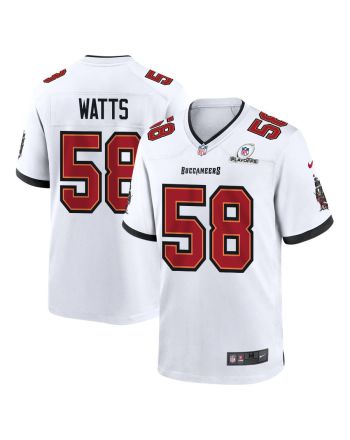 Markees Watts 58 Tampa Bay Buccaneers 2023 Playoffs Patch Game Men Jersey - White