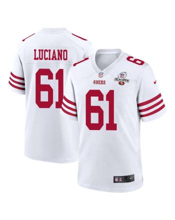 Corey Luciano 61 San Francisco 49ers 2023 Playoffs Patch Game Men Jersey - White