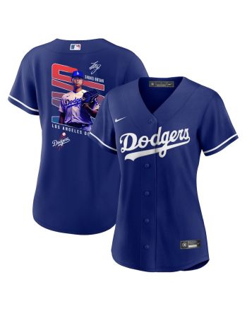 Shohei Ohtani 17 Los Angeles Dodgers Signed MVP 2023 Alternate Women Jersey - Royal