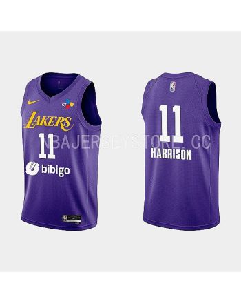 2022-23 Los Angeles Lakers Shaquille Harrison Training Camp Purple Men Jersey