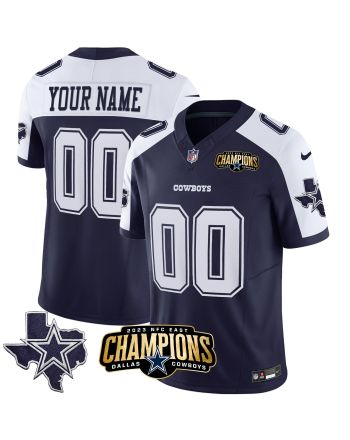 Dallas Cowboys 2023 NFC East Champions Patch Alternate Game Custom Men Jersey - Navy