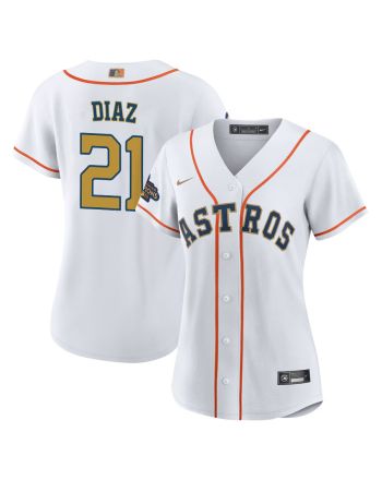 Yainer Diaz 21 Houston Astros 2023 Women Jersey - White/Gold