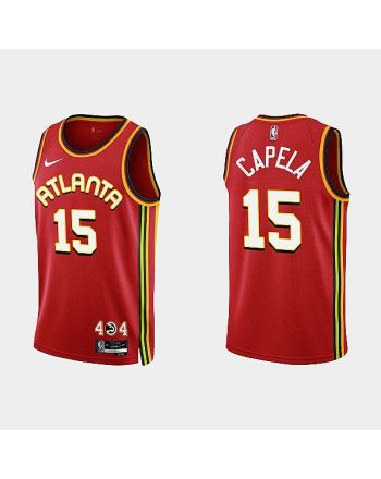 Atlanta Hawks 15 Clint Capela 2022-23 Icon Edition Red Men Jersey