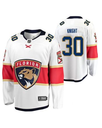 Florida Panthers Spencer Knight 30 2023 Jersey White Away Draft Jersey