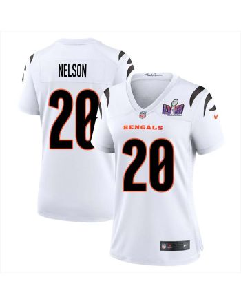 Reggie Nelson 20 Cincinnati Bengals Super Bowl LVIII Women Away Limited Jersey - White