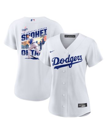 Shohei Ohtani 17 Los Angeles Dodgers Signed Homerun 2023 Home Women Jersey - White