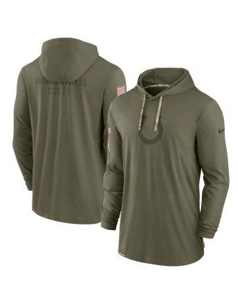 Men Indianapolis Colts 2022 Salute to Service Tonal Pullover Hoodie - Olive