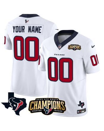 Houston Texans 2023 AFC South Champions Patch Game Custom Men Jersey - White