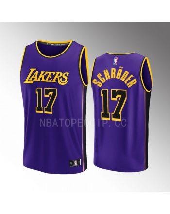 Los Angeles Lakers 17 Dennis Schroder Statement Men Jersey 2022-23 Fast Break Purple