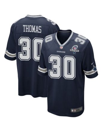 Juanyeh Thomas 30 Dallas Cowboys 2023 Playoffs Patch Game Men Jersey - Navy