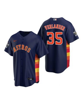 Men's Houston Astros Justin Verlander 35 Navy 2022-23 World Series Jersey