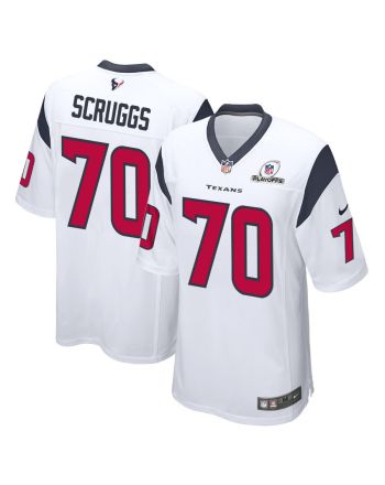 Juice Scruggs 70 Houston Texans 2023 Playoffs Patch Game Men Jersey - White