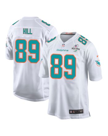 Julian Hill 89 Miami Dolphins 2023 Playoffs Patch Game Men Jersey - White